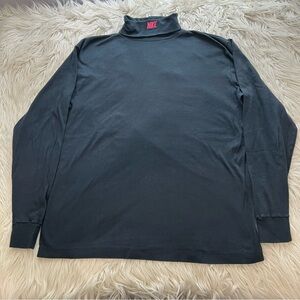 Vintage 90s Nike Turtleneck Shirt Black Pink Embroidered Spellout USA Women's XL